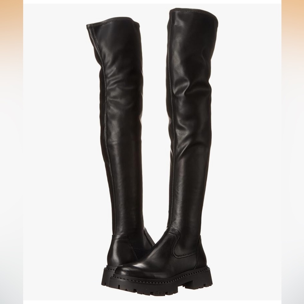 ASH - Gill Black Over the Knee Women's Platform Boots
